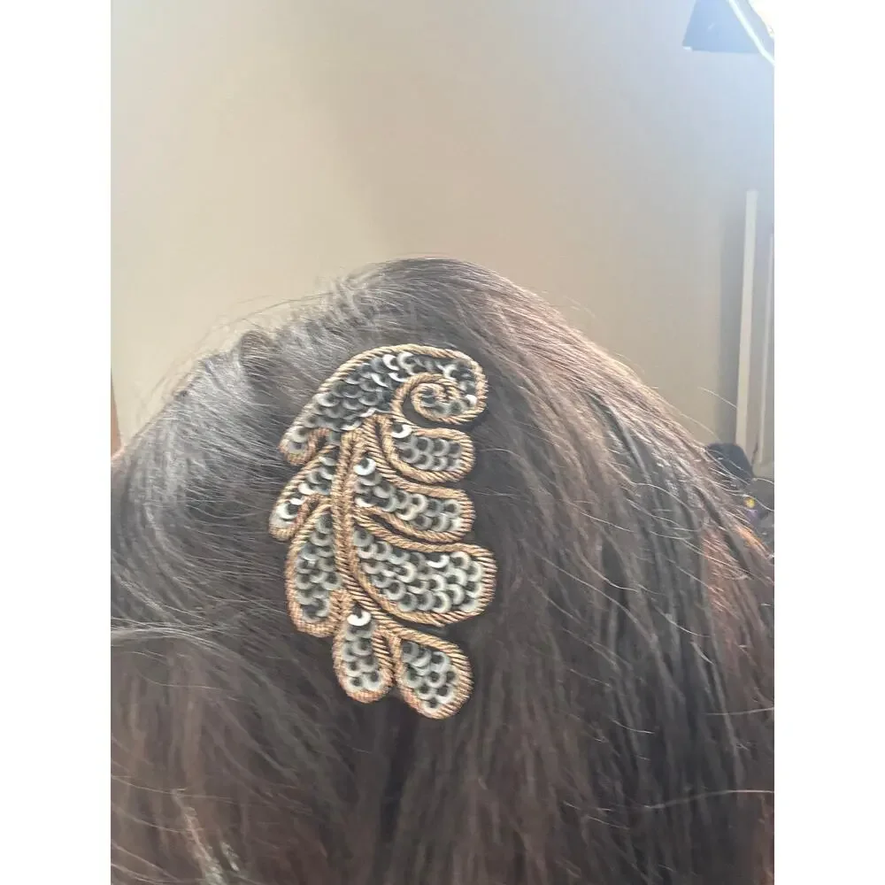 Colette Malouf 2010 Sequin Embroidered Statement Barrette Hair Clip